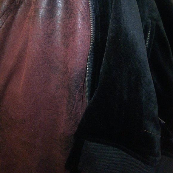 NWT BNCI Reversible Bomber Jacket Black & Burgundy Sz M - Picture 10 of 16